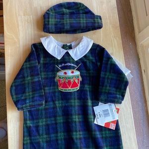 My First Christmas Embroidered Footed Romper by First Impressions Size 6-9 month